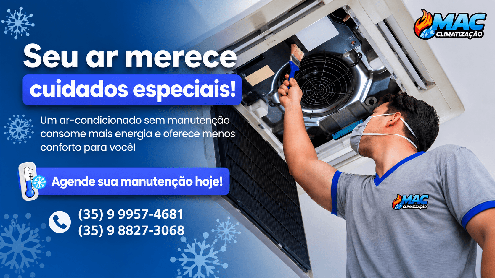 Técnico em atendimento de climatização (foto ilustrativa)